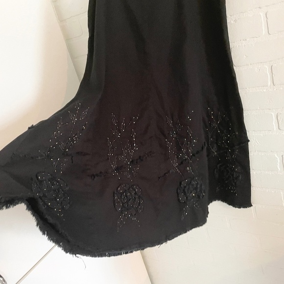 Vintage Y2K Midi Skirt Simon Chang Denim Floral Fairy Boho Dark Romantic 14 - Picture 7 of 12